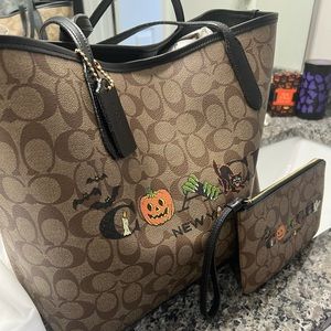 Coach Halloween Tote bag and wristlet. Selling together for $500 total price.